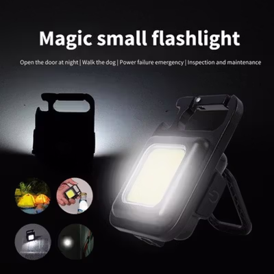 VKTECH Senter LED COB Keychain Magnetic Rechargeable 500 Lumens - CB601 - Black — gambar 4
