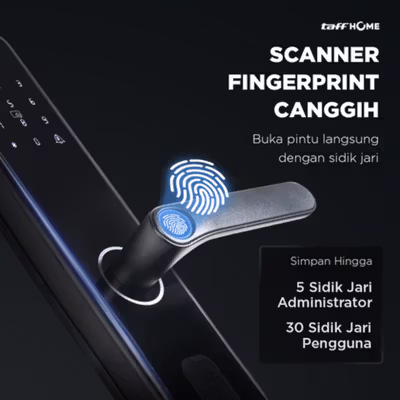 TaffHOME Smart Door Lock Bluetooth Password Fingerprint Card TTLock - S203 - Black — gambar 4