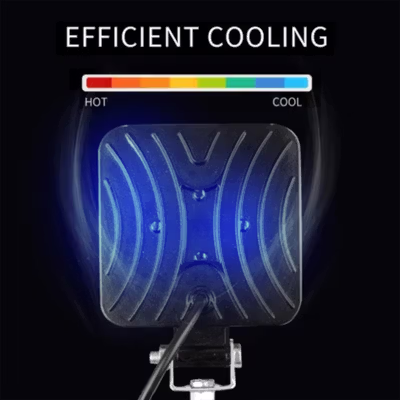 DXZ Lampu Sorot Tembak Mobil LED Floodlight Cool White IP67 12V 48W - AS4 - Black — gambar 4