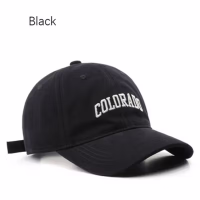 GSC Topi Baseball Bordir 3D Casual Style Colorado Katun Cap - HL3 - Black — gambar 4