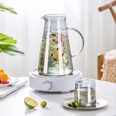 GIANXI Teko Pitcher Kaca Tahan Panas Api Water Jug 1.8L with 2 Cups - GX18 - Gray — gambar 4