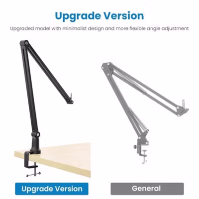 TaffSTUDIO Arm Stand Mikrofon Boom Arm Lazypod Aluminium - GAZ-60 - Black — gambar 4
