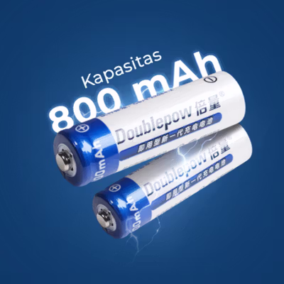 Doublepow Baterai Isi Ulang AA Ni-MH Button Top 800 mAh 1.2V 2 PCS - No Color — gambar 4