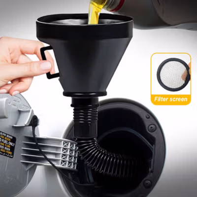 Carzkool Nozzle Corong Minyak Bensin Wide Funnel 13.5cm dengan Selang - CK888 - Black — gambar 4