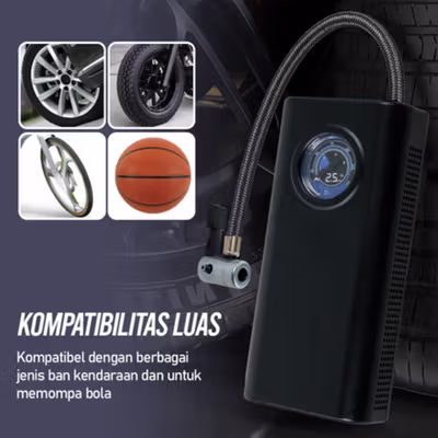 EAFC Pompa Ban Mobil Elektrik Inflator Portable 3000mAh - SCK619-5 - Black — gambar 4
