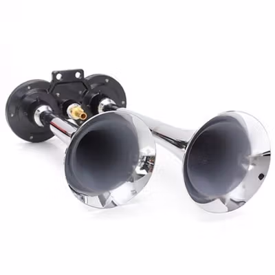 OTOHEROES Klakson Trompet Mobil Dual Air Horn 150dB 12V - LD201 - Silver — gambar 4