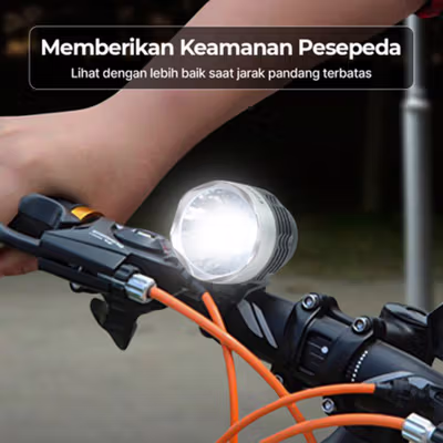 TaffLED Lampu Depan Sepeda LED XML-Q5 Waterproof CR2032 500 Lumens - ZHA14 - Black — gambar 4