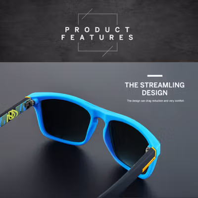 DUBERY Kacamata Hitam Pria Polarized Outdoor Sunglasses - D731-04 - Blue — gambar 4