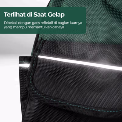Taffware Tas Perkakas Storage Bag Waterproof Reflective Strips 18 Inch - A03369 - Green — gambar 4