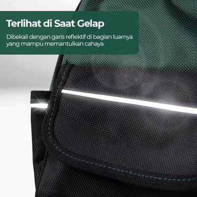 Taffware Tas Perkakas Storage Bag Waterproof Reflective Strips 20 Inch - A03369 - Green — gambar 4