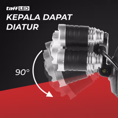TaffLED Headlamp Light Cree XML T6 4XPE IPX6 40000 Lumens - BL254 - Black — gambar 4