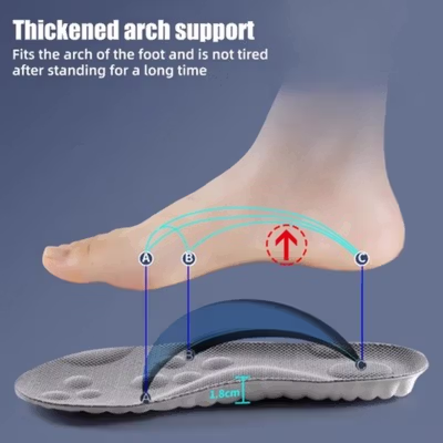 CHUJIE Insole Sepatu Alas Kaki Orthopedic Shock Absorption 1 Pair 43-44 - XD28 - Black — gambar 4