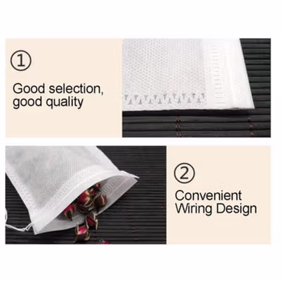 One Two Cups Kantong Filter Saringan Teh Tea Bag Disposable 100 PCS 8x10cm - M100 - White — gambar 4