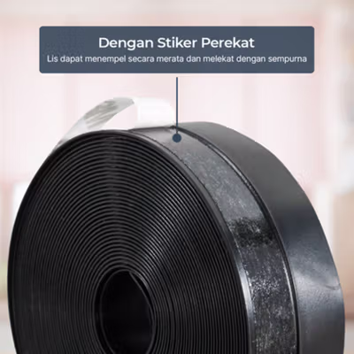 TaffHOME Lis Pintu Penghalang Debu Door Seal Strip Silicone TPE 25mmx5M - EACC25 - Black — gambar 4