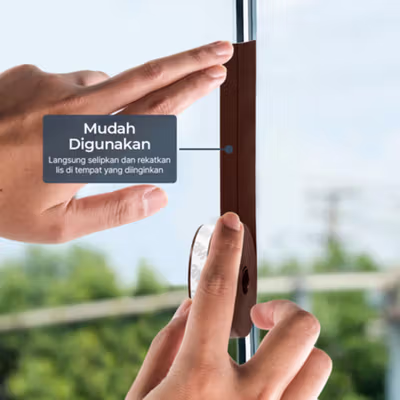TaffHOME Lis Pintu Penghalang Debu Door Seal Strip Silicone TPE 25mmx5M - EACC25 - Brown — gambar 4
