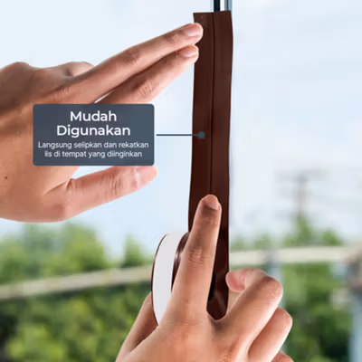TaffHOME Lis Pintu Penghalang Debu Door Seal Strip Silicone TPE 35mmx5M - EACC25 - Brown — gambar 4