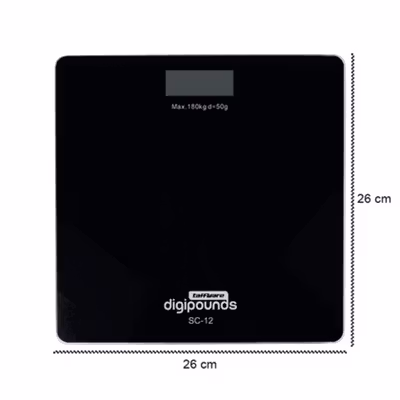 Taffware Digipounds Timbangan Badan Digital Scale Battery 180kg - SC-12 - Black — gambar 4