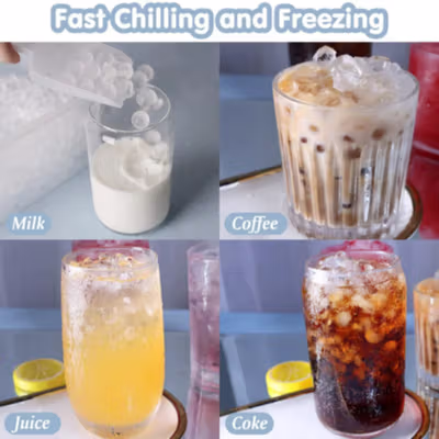 DUMO Cetakan Es Batu Jelly Bulat 104 Grid Ice Cube Tray BPA Free - DM418 - White — gambar 4
