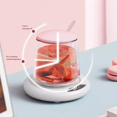 FEERED Tatakan Gelas Pemanas Coffee Cup Warmer Heating Pad - M308 - White — gambar 4