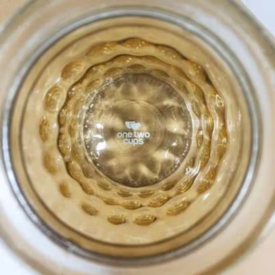 One Two Cups Toples Kaca Penyimpanan Makanan Kedap Udara 1.35L Water Droplet - GFS138 - Brown — gambar 4