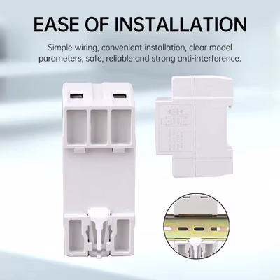 GAQQEE MCB Digital Din Rail Over Voltage Current Protector 500V 100A - C45-2042VA - White — gambar 4