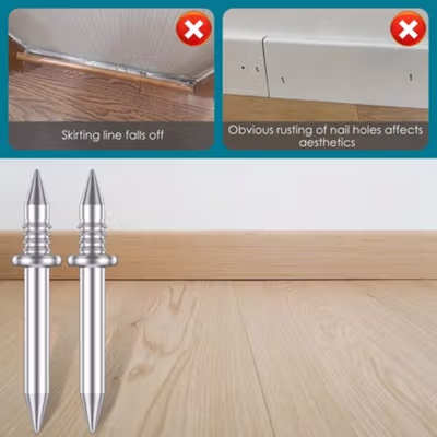 ISFRIDAY Paku Dua Arah Kepala Ganda Skirting Seamless Nail 100 PCS - FR01 - Silver — gambar 4