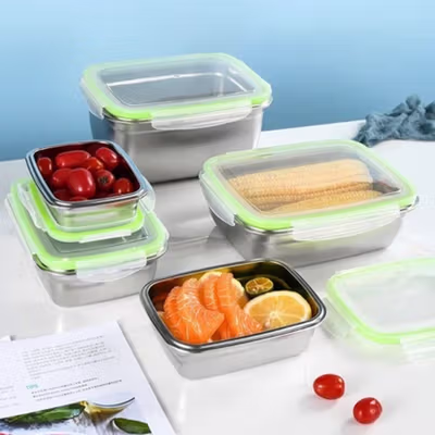 TaffHOME Kotak Makan Anti Tumpah Reguler Lunch Box Stainless Steel 304 550ml - Slyz52 - Black — gambar 4