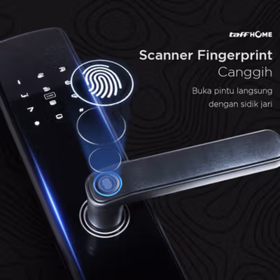 TaffHOME Smart Door Lock Fingerprint Password Bluetooth Card TTLock - YS-24 - Black — gambar 4