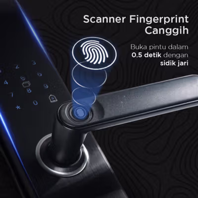 YONGLISHUN Smart Door Lock Fingerprint Password Card Bluetooth TUYA - MJ3 - Black — gambar 4