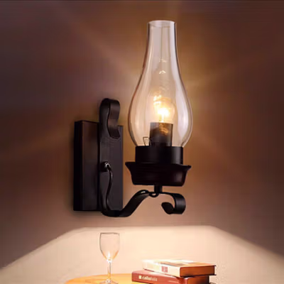 MOTHY Fitting Lampu Dinding Hias Rumah Indoor Nordic 250V E27 - M27 - Black — gambar 4