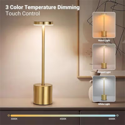 TaffLED Lampu Meja Hias LED Touch Table Lamp 3in1 Color 800mAh - JLS-A16 - Golden — gambar 4