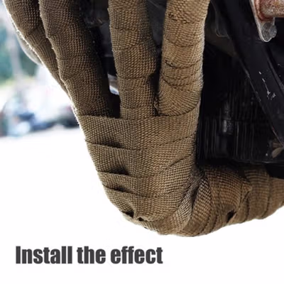 AKAPOV Lakban Peredam Panas Knalpot 1.5mm Exhaust Wrap 15M 50mm - KP15 - Black — gambar 4