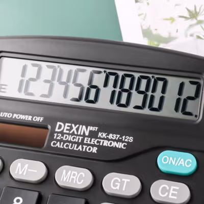 DEXIN Kalkulator Elektronik Solar Calculator 12 Digit - KK-837-12S - Black — gambar 4