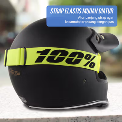TaffSPORT Kacamata Helm Motor Goggles UV400 Protection Windproof Reflective - UV400 - Yellow — gambar 4