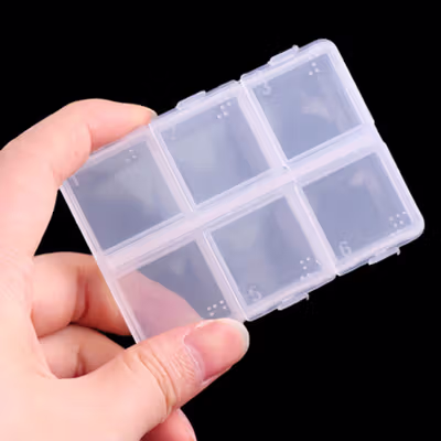 Kotak Perhiasan Aksesoris Plastic Storage Jewelry Box 6 Grid 1 PCS - HK6 - Transparent — gambar 4