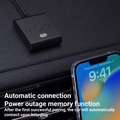 Kebidumei Car Audio Bluetooth Receiver Adapter USB AUX with Mic - B61 - Black — gambar 4