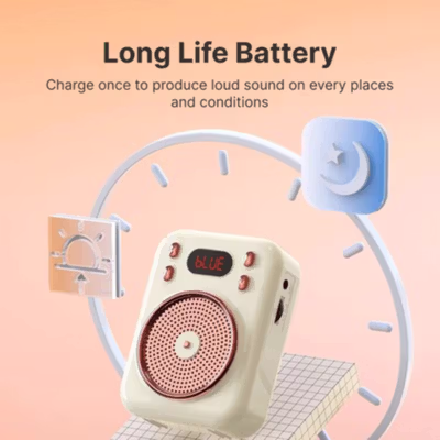 Little Bee Speaker Pinggang Microphone Bluetooth Amplifier Wireless - S22 - Pink — gambar 4