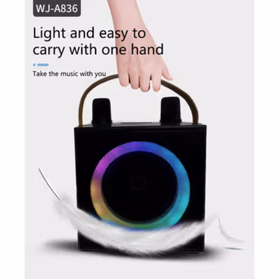 Vocay Speaker Bluetooth Portable Karaoke with Wireless Microphone - WJ-A836 - Black — gambar 4