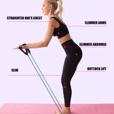 ARMS Tali Stretching Olahraga Yoga Fitness Portable Resistance Band - AR403 - Red — gambar 4