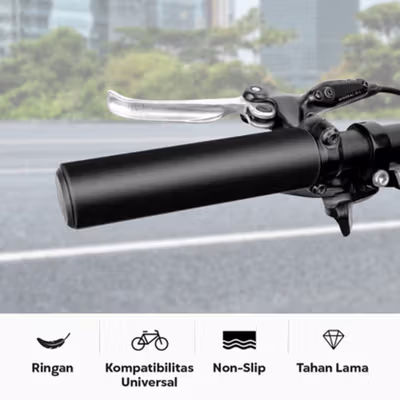 EACHGO Handgrip Sepeda Sporty Bike Handlebar Grip Silicone 1 Pair - STD - Black — gambar 4