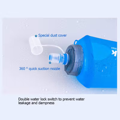 TaffSPORT Botol Minum Lipat Soft Flask Foldable Water Bottle TPU 500ml - TFB-50 - Blue — gambar 4