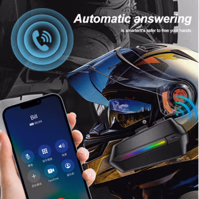 Kebidumei Headset Helm Bluetooth Call Music Voice Assist IPX6 800mAh - C5S - Black — gambar 4
