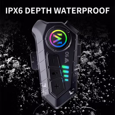 Kebidumei Headset Helm Bluetooth Music HiFi IPX6 1000mAh - Y10 - Black — gambar 4
