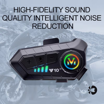 SOMAN Intercom Helm Bluetooth Headset 2 Riders Voice Control 1000mAh - Y102X - Black — gambar 4