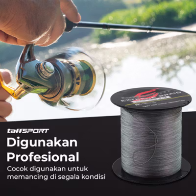 TaffSPORT Senar Benang Tali Pancing Extreme Braid 0.4 300M - FM-PEL - Gray — gambar 4