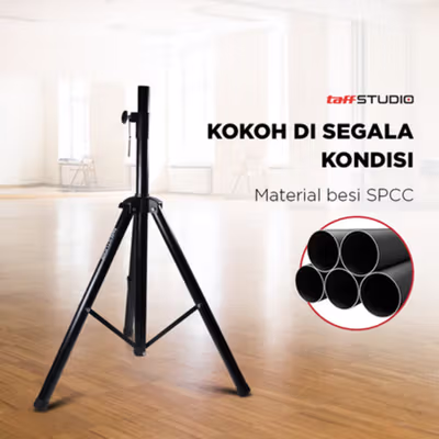 TaffSTUDIO Floor Tripod Stand Speaker Audio System 8-15 Inch 1.8M - SPS-502M - Black — gambar 4
