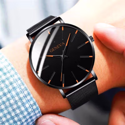 GENEVA Jam Tangan Analog Pria - JH24 - Black — gambar 4
