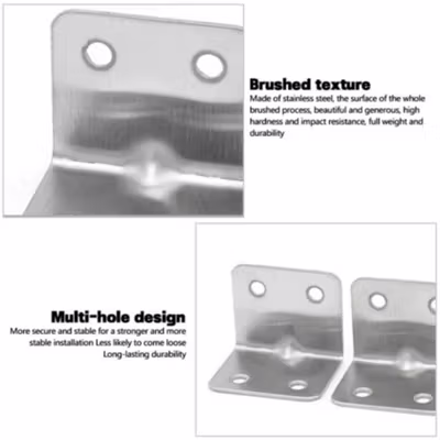 SINEKY Plat Siku L Besi Iron Corner Bracket 20 PCS - SK3412 - Silver — gambar 4