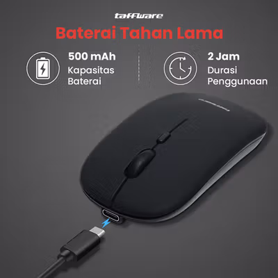 Taffware Mouse Wireless Bluetooth Optical 2.4GHz Silent Click 1600DPI - M8120G - Black — gambar 4