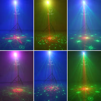 ALiEN Lampu Sorot Proyektor Disco Laser LED RGB 5W with Remote Control - AL16B - Black — gambar 4